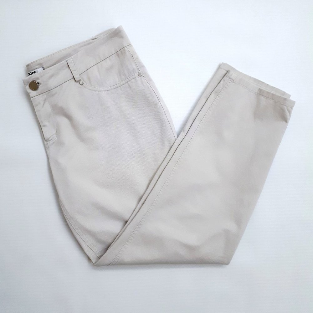 DKNYC Tapered Slim Fit Chino Khaki Pants in Neutral Beige